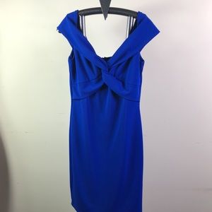 JACQUIN BLANCO Royal blue Mini dress back zipper, SZ:10